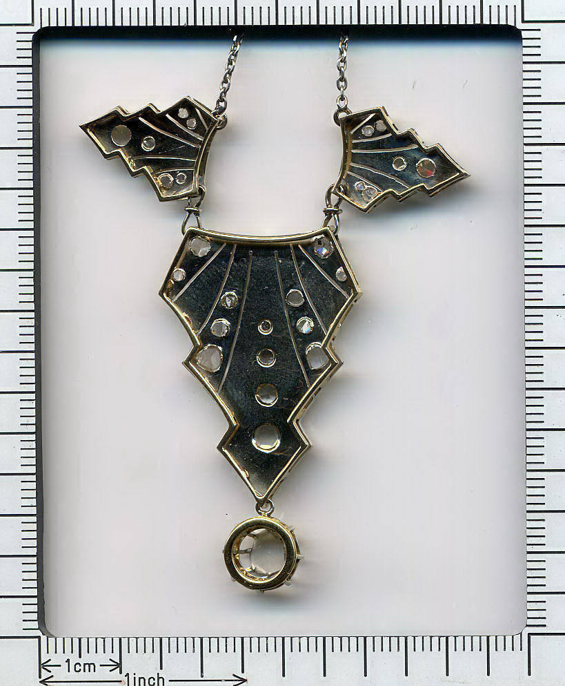 Art Deco diamond Princess necklace white gold (image 5 of 9)